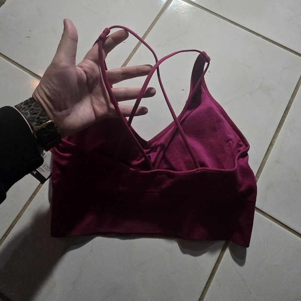 Puma Sports Bra NWT Strappy Racerback Seamless Gym Athletic Dry Cell Padded Run - Picture 7 of 8